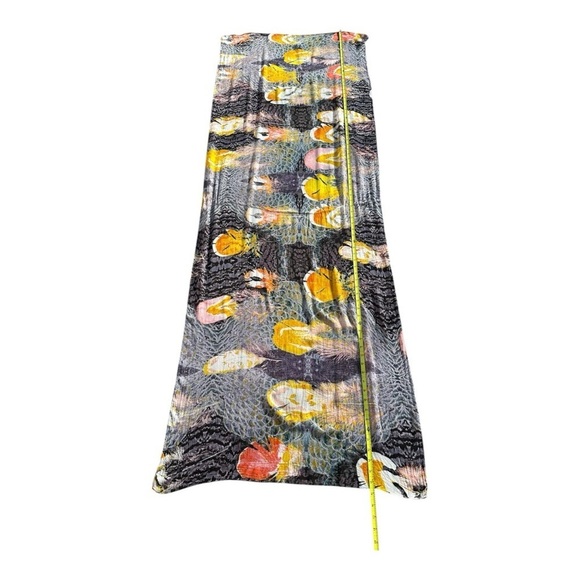 Front Row Society Artist Rectangle Scarf Abstract Feather Multicolor Womens OS - Picture 6 of 8